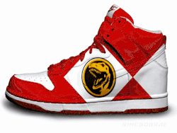 thisshitfunny:  goofyn:  honoronher:  these fresh af tho   Wear this to school I dare you   squad shit  Why is there no Pink Ranger/Pteraranger shoe?