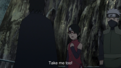 fifi-uchiha:  I love how he bends down a little and I love how he makes her understand that she‘s needed right there. Sasuke’s Papa Skills are on Point 👌🏿 I would’ve liked a little SasuSaku scene but hey, that’s SP. I‘d never expect that