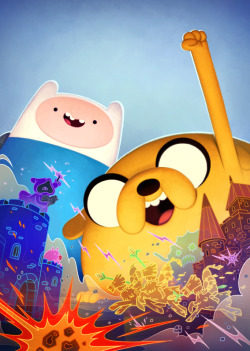 timothy-h:  joy-ang:  My painting for the case of Adventure Time’s upcoming Card Wars DVD (Out July 12th)  Awesome… 