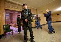 capturingherthoughts:  aka14kgold:  nncharlesz:  youcrashquims:  ipomoeaandthestarstealers:  think-progress:  Armed pro-gun protesters occupy the Oregon State Capitol  Please, white men, tell me about how you’re persecuted.  This is terrifying to me.