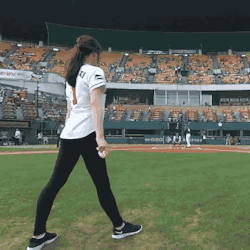 notthinkinsostraight:  thegoddamazon:  dansphalluspalace:  cineraria:  Rhythmic gymnast Shin Soo-ji’s first pitch - YouTube  well damn.  I watched this for like five minutes before reblogging.  The fuck!!! Is she a robot?   What the fuck just happened