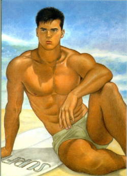 gay-erotic-art:  men-in-art:  Ben Kimura   My new series is devoted to the art of the Surf. The beauty of surfing and the surfer have inspired gay erotic artists for generations: in drawings, paintings, sculpture and especially  photographs. This series