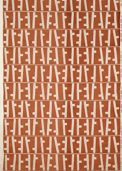 design-is-fine:  Angelo Testa, textile Stilts, 1951. Cotton, USA. Via Cooper Hewitt. Testa, one of the most important fabric designers of the late 1940s-50s, is credited with introducing abstract and non objective motifs to commercial textile design in
