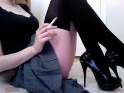 High heels and short skirts make Daddy a very happy man