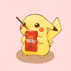 lines-of-destiny:  Happy pocky day? anyone wanna share a pocky wif pikachu?  Pixiv ID: 39716398Member: ほぺぱち@絵柄模索中