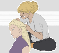 avannak:  “So where did you learn to braid like this?” “You wouldn’t believe me if I told you.” “I wouldn’t believe Uzumaki Naruto would be braiding my hair, but here we are.” “Because you’re blackmailing me–ttebayo!”  -A follow