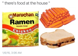 skinnyniggaballin:  lenabeanss:  myrnakj86:  dry:  :/   Man….how many of you guys lived my childhood?  I hated this and it wad only hot dogs and the pb and j or spam  childhood? I’m grown still living like this.