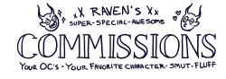 xxblood-red-ravenxx:  Updated Commission Pooooost!Hit me up sinners, let me make some cool shit for you. The first price listed is for a single character- any additionals will cost the extra amount listed below it. If you have questions, don’t be shy!