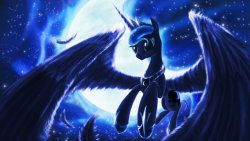 equestrian-pony-blog:  Princess of The Night by Zolombo  So pretty~ &lt;3 Horn looks off though&hellip; O-o