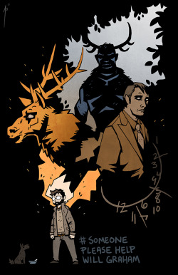 pinstripesuit:  ravennowithtea:  Someone Please Help Will Graham (entry for this)  I APPROVE OF THIS PICTURE 250% seriously it’s taken this long to get Mike Mignola-style Hannibal fanart? 