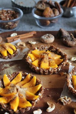 superveggie:  Coconut Mango Tarts Coconut mango tarts with figs, walnuts, cinnamon + ginger…RECIPE 
