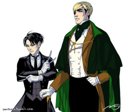 pandanoi:    Anonymous said:    -whispers- AU where Erwin is the Queens Watchdog and Levi is one hell of a butler      Had this sitting in my ask box for a little while.I can find a lot of paralelisms between Erwin/Levi and Ciel/Sebastian hahaha    