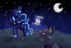 theponyartcollection:  Instructing the night guard by ~Essely