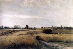 Charles-François Daubigny (Paris 1817 - 1878), Moisson (Harvest), 1851, oil on canvas, 135 x 196 cm; Musée d'Orsay