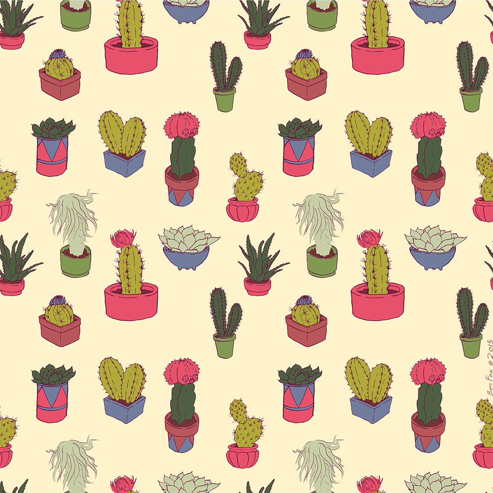 Succulent pattern by Ben Fox