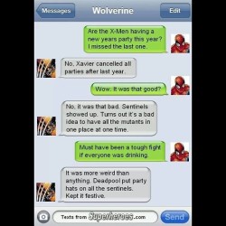 #nye #newyear #xmen #wolverine #spiderman #textfromsuperheroes