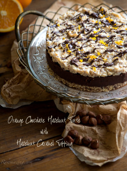 veganfoody:  Orange Chocolate Hazelnut Tort with Hazelnut Caramel Topping 