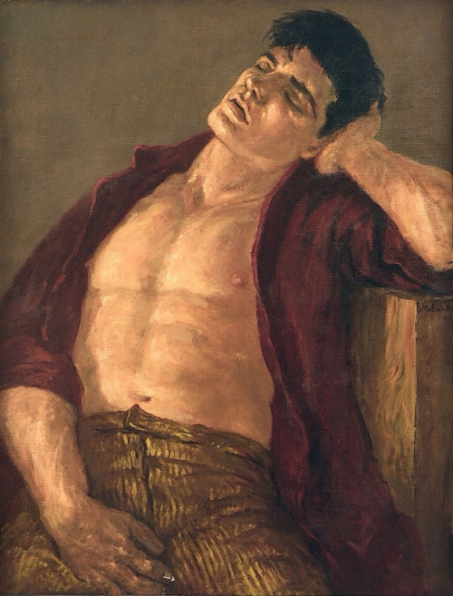 pookiestheone:  Junkie with Open Shirt “Looking back, it appears that the Kentucky-born artist Edward Melcarth (1914-1973), who dared to live as an openly homosexual man and did not hide his support for communism, did not earn a significant place in
