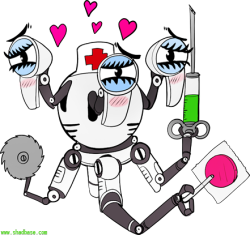 therealshadman:  I drew Curie, the sexy Robot Nurse follower from Fallout 4.http://www.shadbase.com/curie/  I need to find this nurse