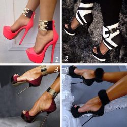 ideservenewshoesblog:  Shoespie Sexy Black Fur Ankle Wrap Dress Sandals