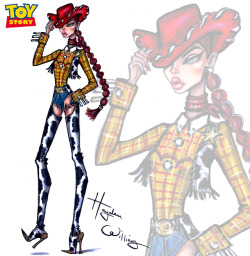 haydenwilliamsillustrations: Toy Story collection by Hayden Williams Woody + Jessie, Buzz Lightyear, Bo Peep &amp; Alien.  