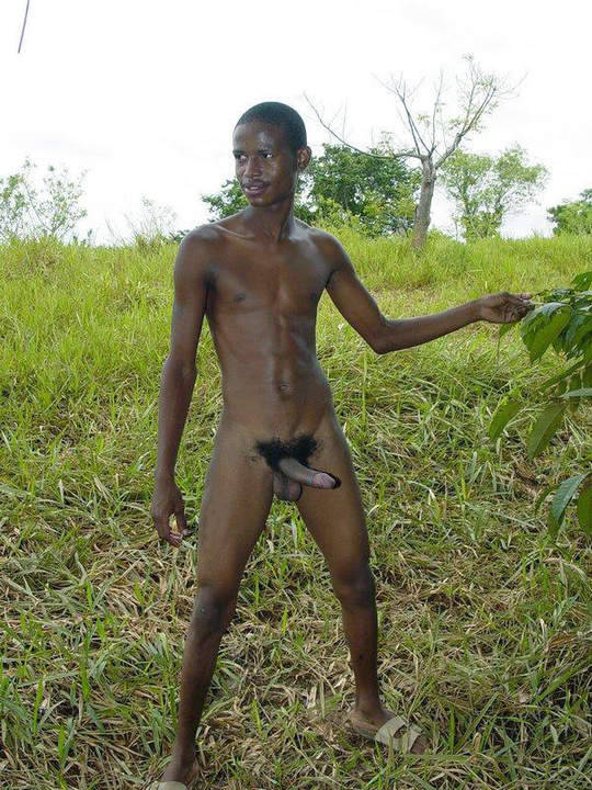 Naked gay african man