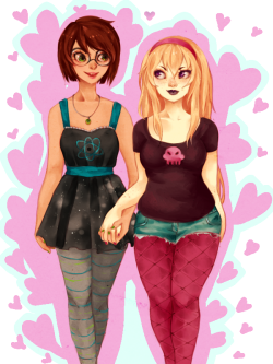 thiefofstars:  long haired rose and short haired jade  