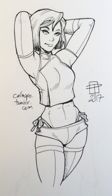 callmepo: Late night / really early morning doodle of Korra in short shorts.    (My sleep patterns are really out of whack right now.) 