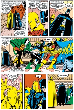 panels-of-interest:  Batman vs. Green Lantern (Guy Gardner).[from Justice League of America (1987) #1]