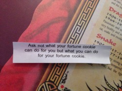 The inaugural speech of the fortune cookie