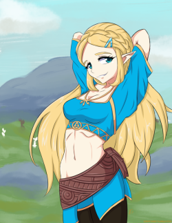   BOTW - Princess Zelda Summer versionI like to think in the summer she removed the white shirt, plus it is sexier this way.  In the coming days I will make some outfit variations for this picture (I just wanted to get this one out in time for the game