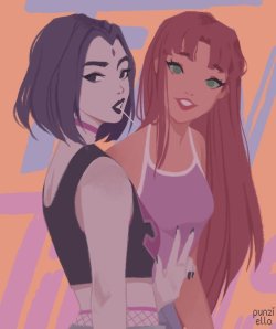 angelophile: Casual Raven and Starfire by Punziella (Source)