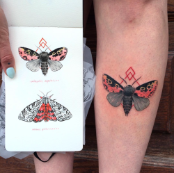 theashcan:  Just some sketchbook-y things:  top photo is from my guest spot at Wonderland Tattoo in Portland with alicecarrier, which having a flash sketchbook is my choice way of travel tattooing.  (props to this client has A+ nail color) Bottom: a