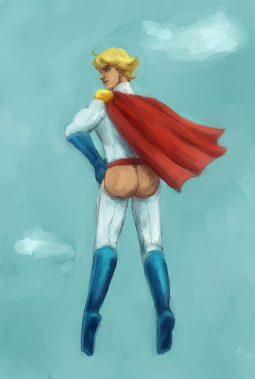 cappucosmic: So I, uh, was on /co/, and there was a Rule63 thread, and someone complained about how people genderbend Power Girl as having a cock window, or just in general having an enormous cock, and I threw out the idea of his signature being a massive