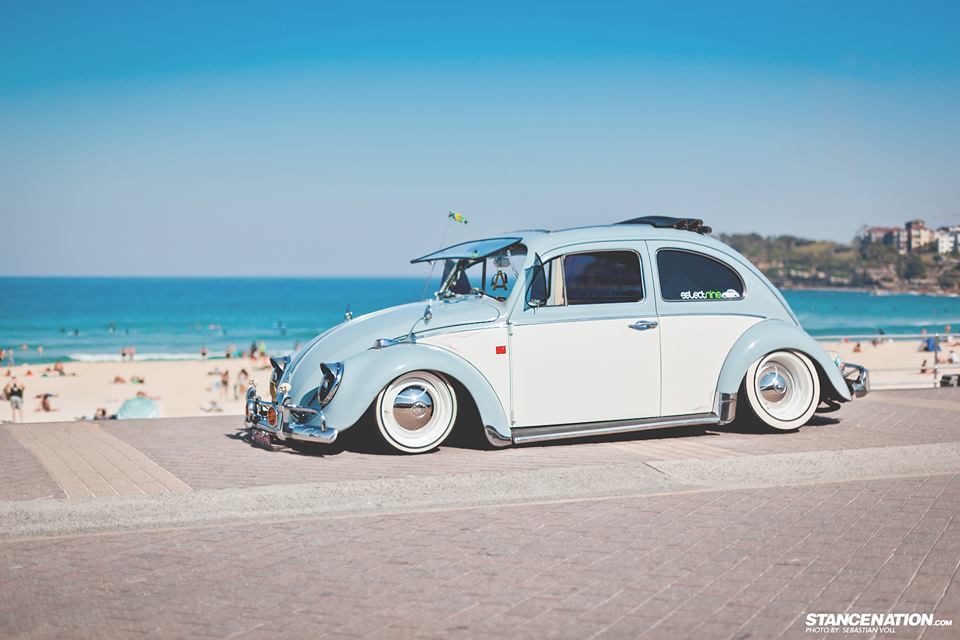 Classic vw beetle beach