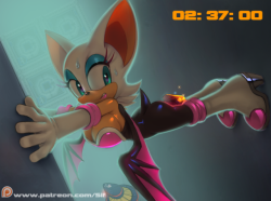 siffers: Rouge in Security Hall from Sonic Adventure 2 &lt;3  It was suppose to be a color rough sketch but i got a bit carried away.. LOL  Patreon support made this happen and so can you if you pledge and ũ or more~    https://www.patreon.com/Sif