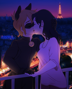 nutmegnog:  Marichat is kind of life atmSo yeah I have fallen pray to taylordraws’ fic Heartstrings. This pairing is just so &lt;3333Also plz excuse my paris.jpeg bgWaits patiently for ep 19 to come out in France