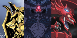 colordrake:  The Three Egyptian God Cards (YU-GI-OH)  Slifer the Sky Dragon   Obelisk the Tormentor The winged dragon of RaThe God cards belong to @konami  Art belongs to me @colordrake“Important info”“If you use these pics for anything please