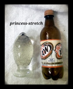 princess-stretch:  I realized that I had a spare 16 oz bottle lying around and wanted to see if I could use it and, after using my glass plug, I was able to do it! I felt so stretched and full when I fucked my loose cunt with it. I can’t wait to do