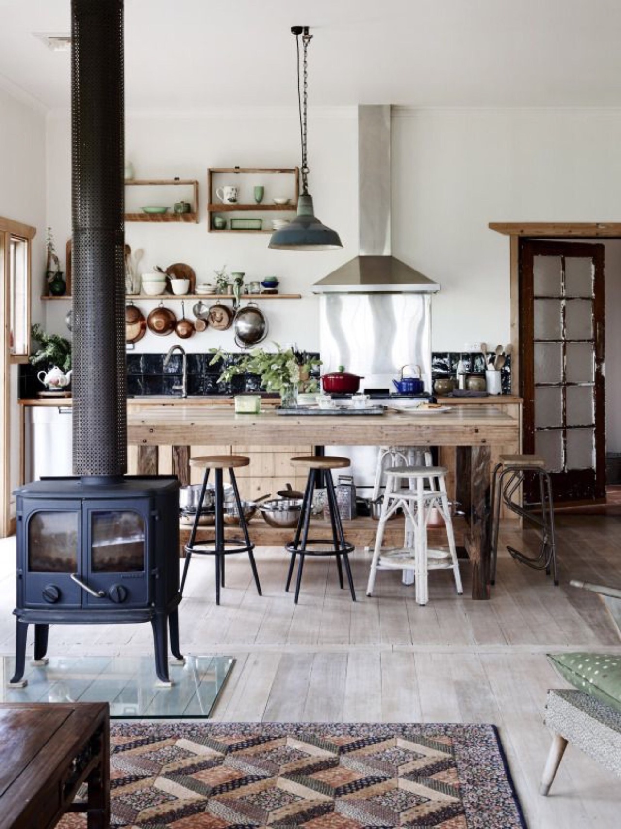 Country rustic kitchen islands