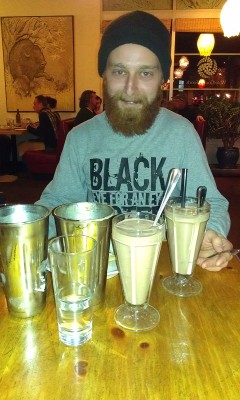 babyimaveganarchist:  babyimaveganarchist:  jellyfish89:   Deric and vegan milkshakes make me happy Ferby   They were so excited to put all of the soyshakes in front of me.    It’s about that time of year where I need to make the decision to keep the