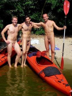 heartlandnaturists:  People often ask - what do nudists do? One thing we do is nude kayaking. Just find an area where nudity is permitted, call your friends to come along, load the kayaks, and go have a great weekend of nude kayaking and swimming!The