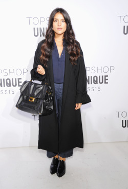 topshop:  Jessie Ware arrives at the Topshop Unique SS15 show rocking Topshop Boutique from top to bottom. 