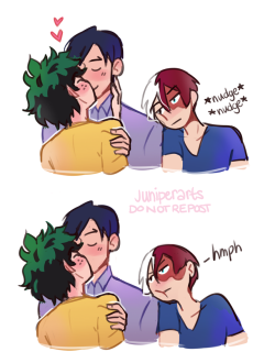 juniperarts:  This will probably be my only contribution to @todoiidekuweek but I had to draw something!  Day 4: Starting to Date   Todo wants all the loves when the relationship first starts out! 😂- twitter - instagram -