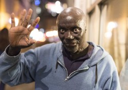 fucklikeagod:  bearplsstop:  dogthing2:  portraitsofboston:  “Hey man, take my picture!” “I can’t do it. It’s too dark.” “Yeah, we need some light. Let’s go over there.” “Are you homeless?” “Yes, I am.” “How long have you been