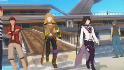 hammertime-rwby:  Bumbleby Menagerie AU I envision this as a post-V6 AU where Kali and Ghira call Blake back home due to a branch of the old White Fang re-organizing themselves and threatening the peace of Menagerie. With the situation being stable in