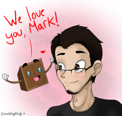 rachelsblogthing:  Here, have some happy Markiplier and Tiny Box Tim to brighten everyone’s day! Mark, you’re an amazing individual, but sometimes I feel we overestimate you. You are still, in fact, a human being, even though some of us may think