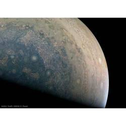 Cloud Swirls around Southern Jupiter from Juno #nasa #apod #swri #msss #jpl #caltech #jupiter #planet #juno #spaceprobe #spacecraft #solarsystem #universe #space #science #astronomy