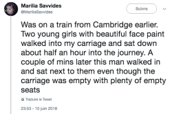 armitageadoration:  maaarine: @MariliaSavvides  And men make fun of women for travelling in packs. Sighs.   Seriously, if you see this happening and you can speak up…do. If you are unable see if you can find someone who will help.  So important!