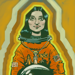 womenrockscience:  Happy Birthday NASA They just turned 55. Lets celebrate with portraits of amazing female astronauts by legendary comic book illustrator Philip J Bond Can you guess the names of the astronauts from the drawings? Check out the rest of